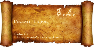 Becsei Lajos névjegykártya