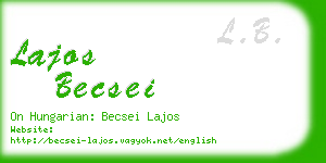 lajos becsei business card